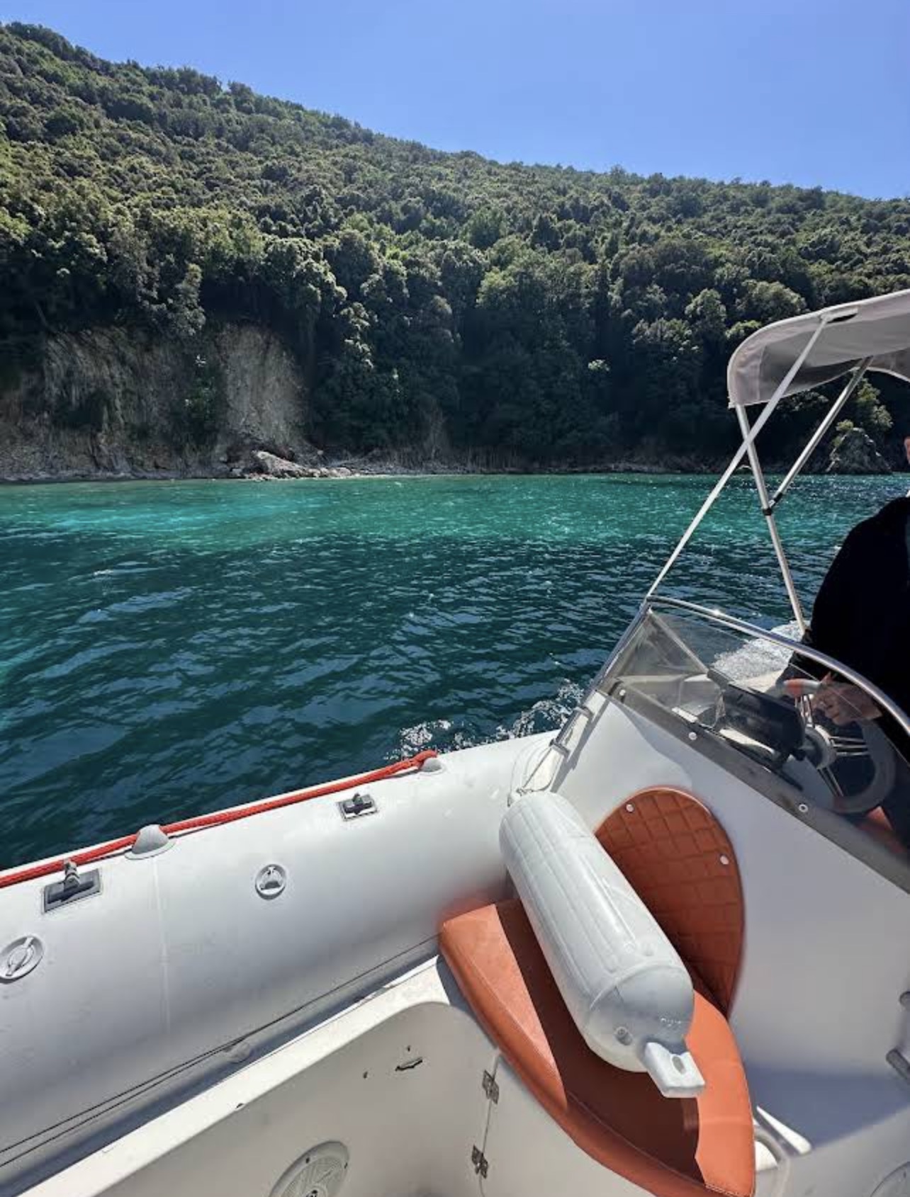 Turquoise cove from the boat